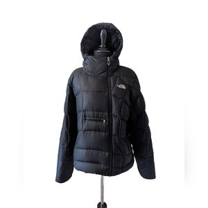 Womens The North Face Black 600 Down Geoometric Zip Up Puffer Jacket Sz L large